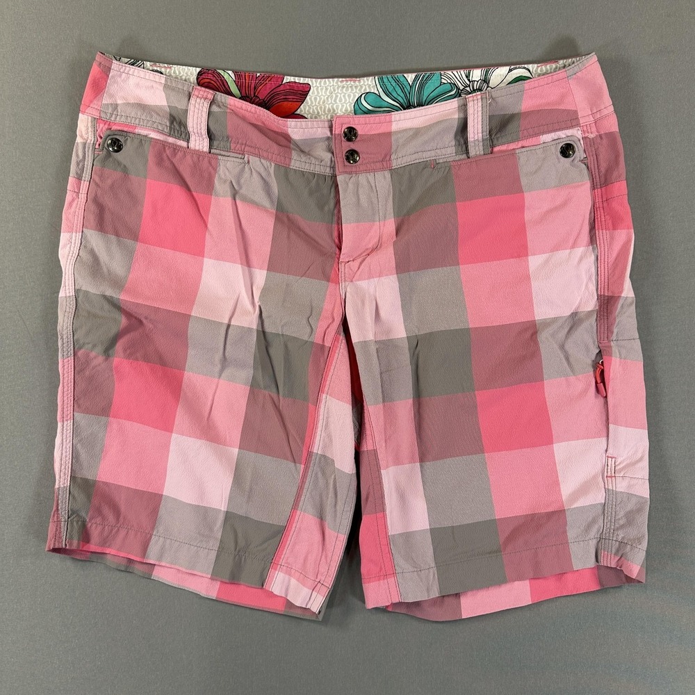 Lululemon Shorts Womens 12 Pink Plaid 4 Inseam Zip Pockets‎ Athletic Casual